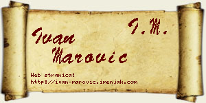 Ivan Marović vizit kartica